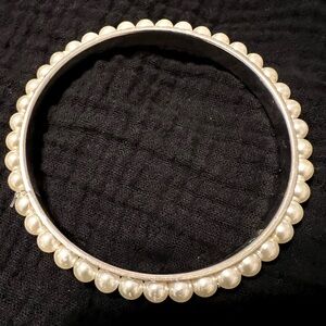 Faux Pearl Bangle Bracelet